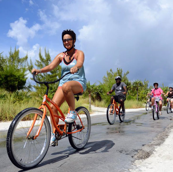 Bimini with your friends and family on a bicycle